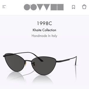 KHAITE Black Cat-Eye Sunglasses Minimalist Design